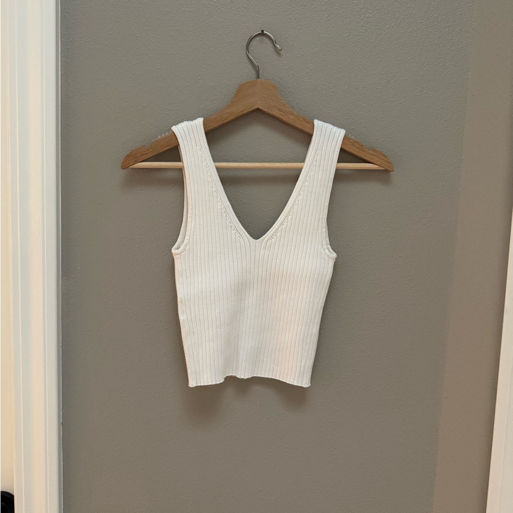 Cropped knit Madewell top, size S